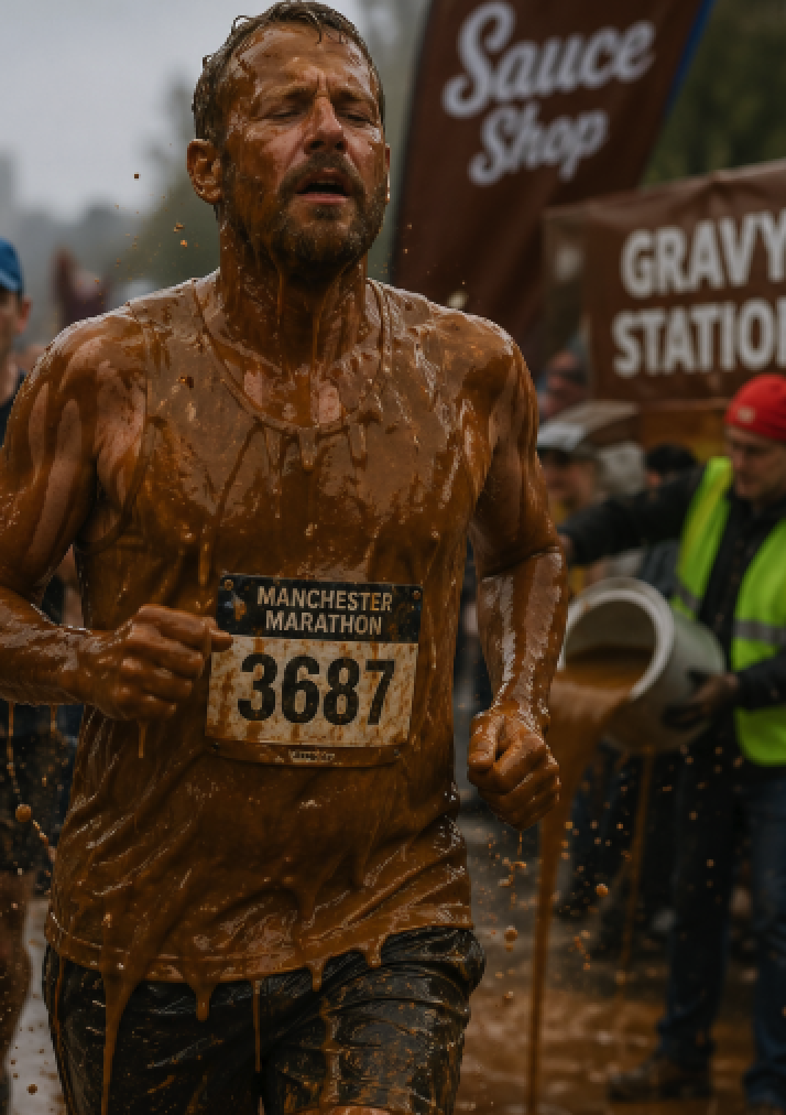 A gravy runner feeling the strain of the run